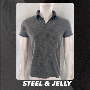 EUC Steel & Jelly Floral Print Polo Shirt